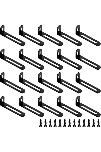 Bukela 20 Pairs Adjustable Right Angle Brackets Metal L Bracke