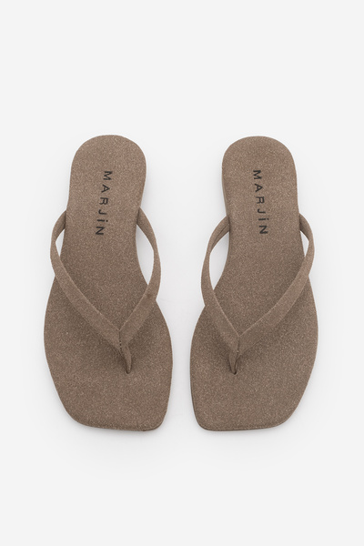 Marjin Γυναικείες παντόφλες με λεπτά λουράκια και ανοιχτή μύτη, καθημερινές π...