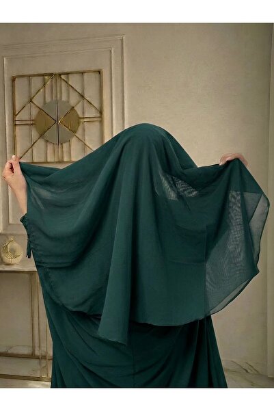 ISHRAQAT AL-AMAL جلباب أو حجاب أو عبايه إسلامي بقطعتين وبمطاط باليد متعدد الالوان وبنقاب طبقات وقصه كلوش