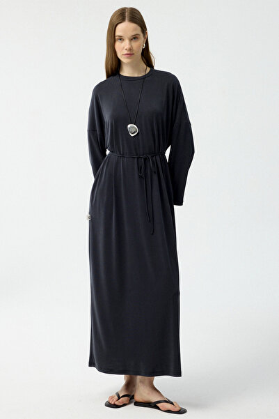 Lale Butik Kadriye Baştürk Modal Cupra Dress 910 Black