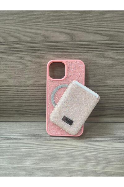 MUS10 IPHONE 13 CÜZDANLI MAGSAFE ÖZELLİKLİ PARLAK TAŞ TASARIMLI KILIF