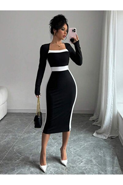 Iuliashop Rochie midi neagră Iris - M