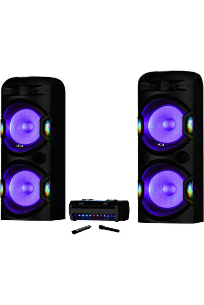 AKAI Audio System Dual Speaker System Y5 with amplifier, 2 microphones, 480W ...
