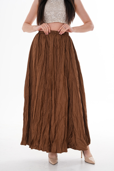 poplin Γυναικεία πλισέ εντυπωσιακή μάξι φούστα