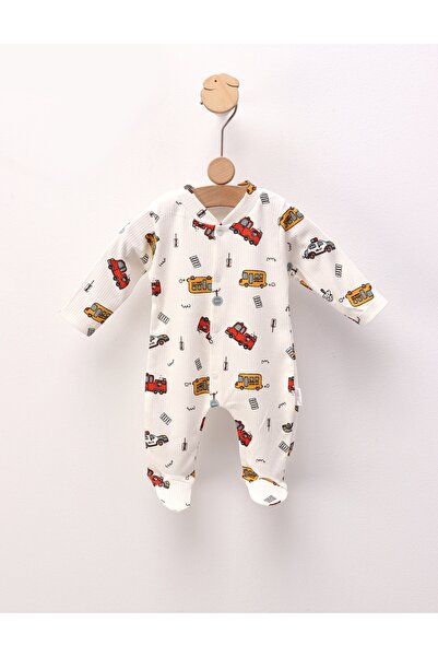 MiniKids Ολόσωμη φόρμα City Cars, λευκό μοντέλο