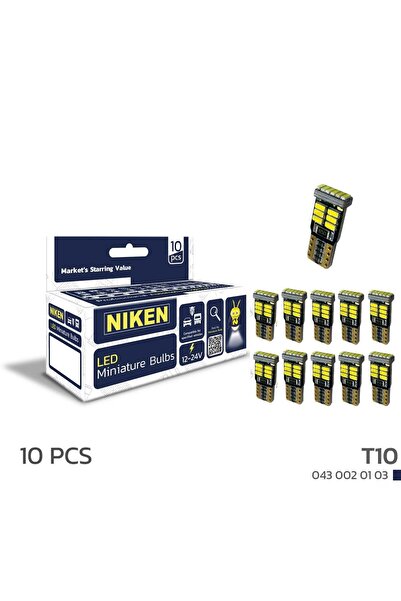 Niken T10 Park Ledi Led Ampul 18 Ledli Mini Canbus 10'Lu