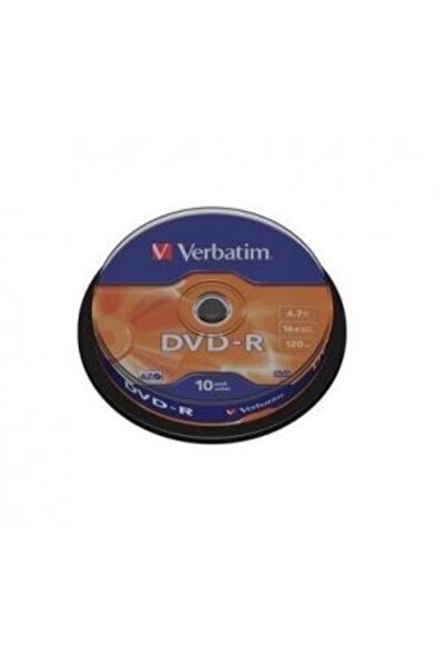 Verbatim Blank Dvd-R Sl 16x 4.7gb 10pk Spindle Matt Silver "43523"