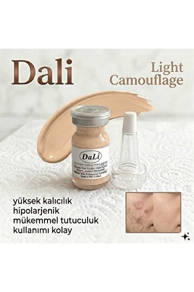 Dali Profesyonel Kaş Pigmenti Kalıcı Makyaj Boyası -Light Kamuflaj Microbladi...