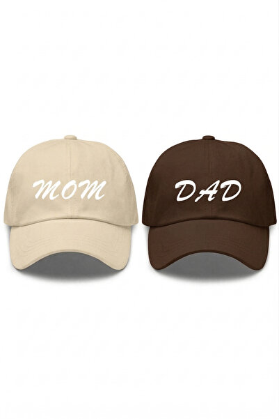 l'eivor Mom & Dad baskılı Çift 2' li çıt çıtlı şapka