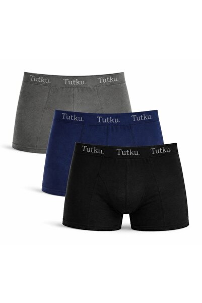 Tutku Ανδρικά ελαστάνινα εσώρουχα μπόξερ σε μαύρο, ναυτικό μπλε και καπνιστό ...