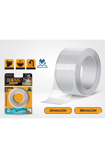 Şantiyeciniz Boss Şeffaf Sızdırmaz Bant 22mm x 3,2 Mt – Su Geçirmez İzolasyon...