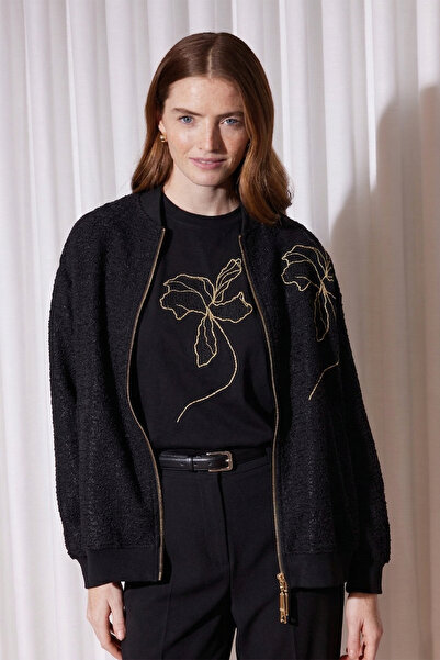 Missemramiss Jakar Detail Bloom Jacket 5123 Black