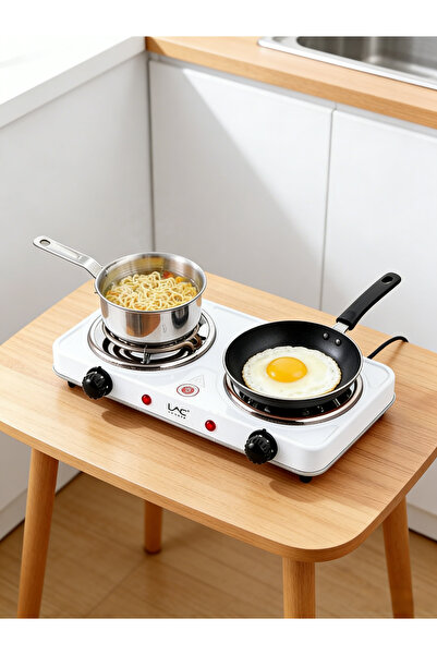 LAC Double Burner Electric Hot Plate, 1000W Stove with 5 Heat Levels, Compati...