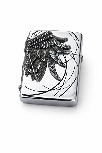 fagena Melek Figürlü Pürmüz Alevli Gazlı Gümüş Çakmak