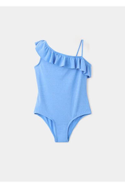 MANGO Kids Asimetrik fırfırlı mayo