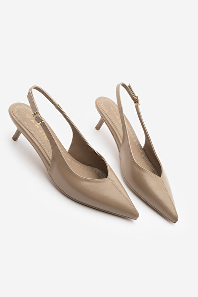 Marjin Γυναικεία παπούτσια στιλέτο με ανοιχτή πλάτη, λουράκι, λεπτομέρεια ραφ...