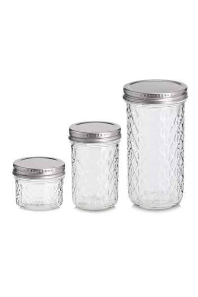 zeller Σετ 3 δοχείων αποθήκευσης τροφίμων, γυάλινα, 0,1 λίτρα/0,25 λίτρα/0,55...