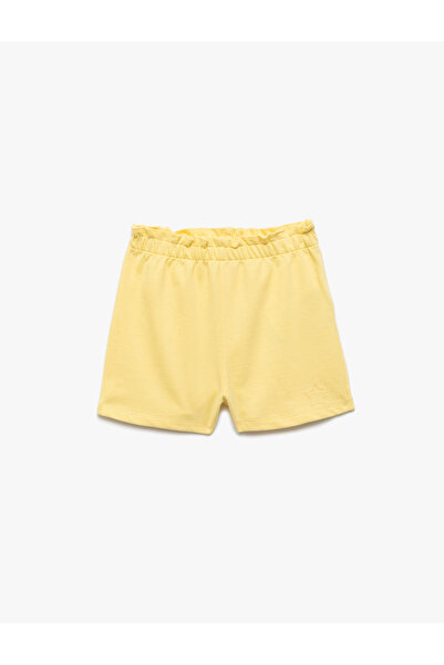Koton Cotton Mini Shorts with Elastic Waist and Embroidery Detail