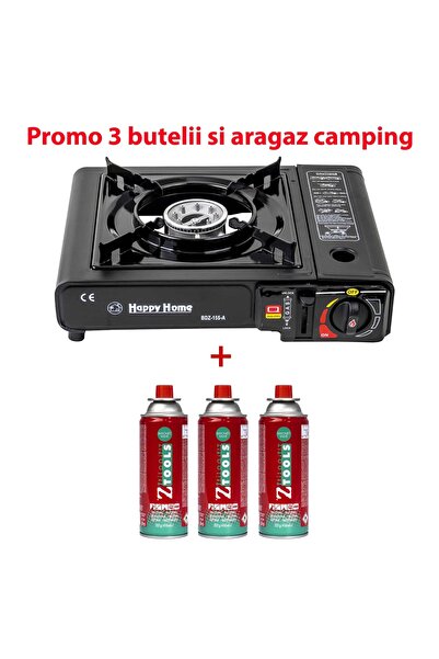 FOXMAG24 Aragaz de camping cu un singur arzător, aprindere automată, negru + ...