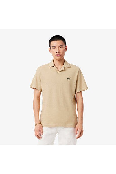 Lacoste Erkek Classic Fit Keten Bej Polo