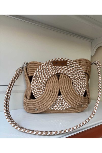 MTG JÜT TASARIM Eternity Model Stylish Shoulder Bag Handcrafted from Cord Rope