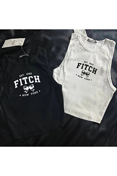 Gofeel Fitch Logo Printed Sleeveless Crop Top