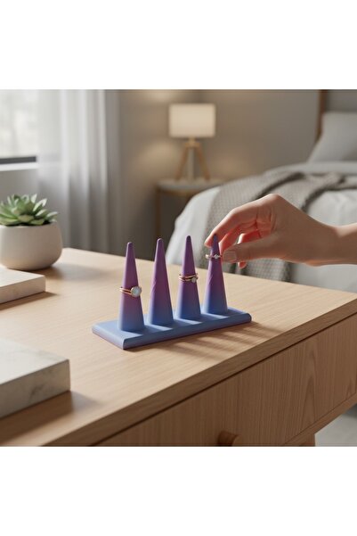 Major Hobi حامل خواتم مزخرف بطباعة ثلاثية الأبعاد مقاس 16 × 8.5 سم منظم للمجو...