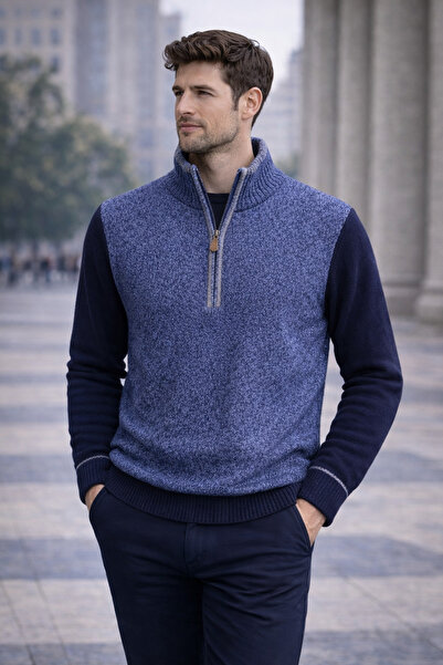 MARCO SERUSSI Lambswool yarım fermuarlı kazak