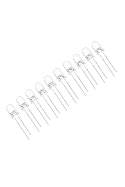 chester 5mm ŞEffaf Mantar LED Beyaz Işık Yüksek Parlaklık - 10 Adet Paket