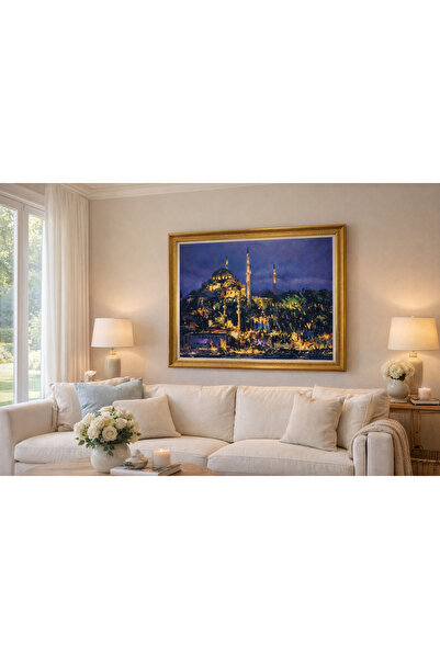 ELA SANAT EVİ ORJİNAL YAĞLI BOYA İSTANBUL CAMİİ TABLO
