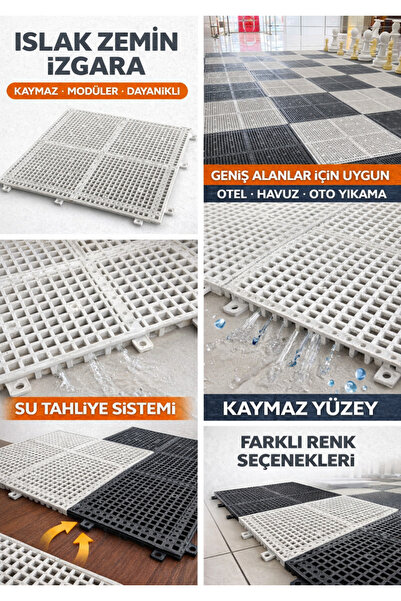 Öztepe Plastik Islak Zemin Izgara | Plastik Yer Karosu 50x50 | Kaymaz Zemin K...