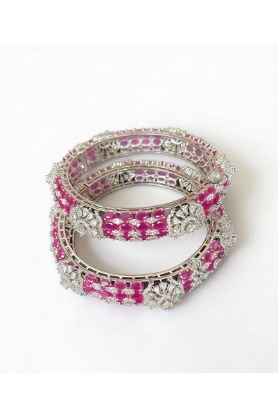 LABELRM Ruby Crystal Charm Bangles