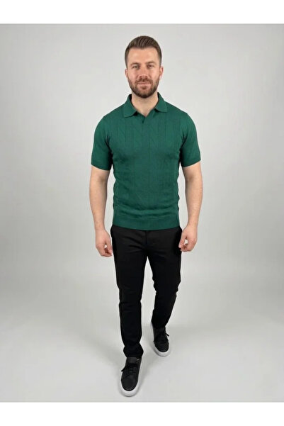 modi Men's Summer Knitwear Woven T-Shirt Short Sleeve Polo Collar T-Shirt - D...
