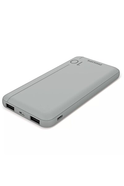 Philips DLP1812PV 10.000 mAh Powerbank 2xUSB-A 2.1A, USB-C Çıkış, PD - Gümüş
