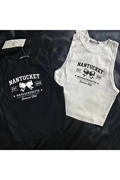 Gofeel Nantucket Massachusetts Printed Sleeveless Crop Top