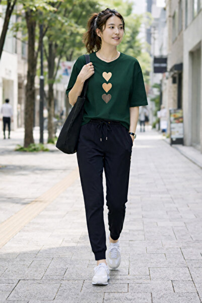 Trend Sizde Unisex Green 3Lukalp Printed Tracksuit Set Comfortable Cut Daily ...