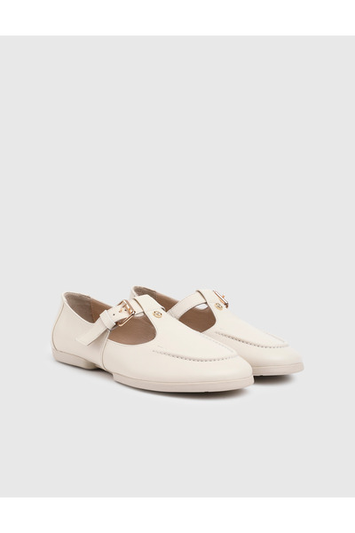 İLVİ Navine Γνήσιο Δερμάτινο Γυναικείο Μπεζ Loafer