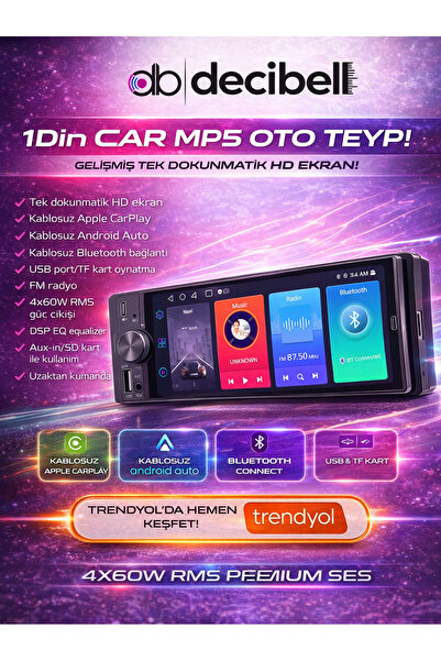 decibell | DB-6600A-CP | 6.5 inç Ekran | Android 2+32G | Kablosuz Carplay+And...