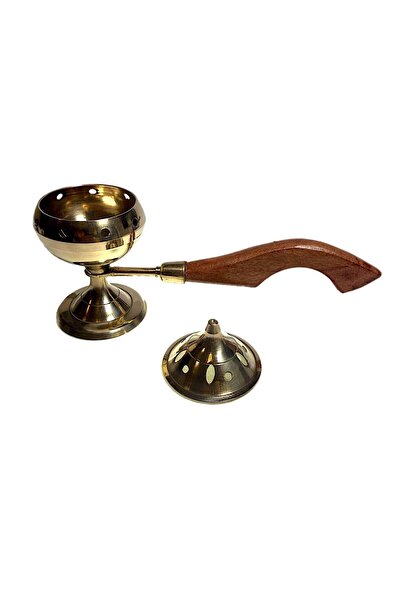 Mandala Craft Ορειχάλκινο θυμιατήρι με ξύλινη λαβή