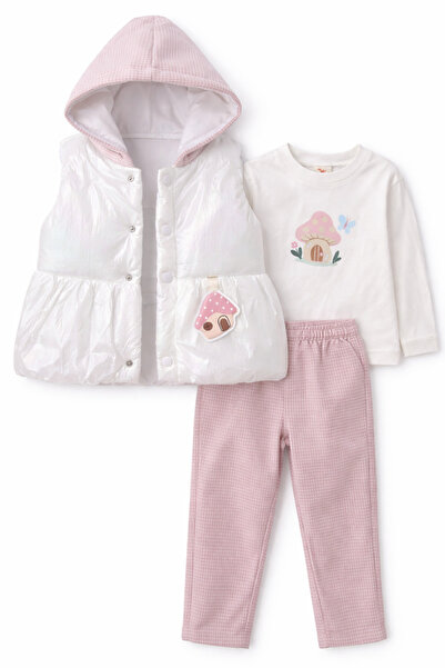 Kız Çocuk 3’lü Takım (Şişme Yelek + Sweatshirt + Pantolon)