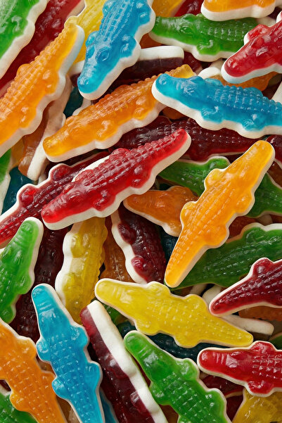 SWEETO Jelly Crocodile Timsah Şekilli Gummy Şeker 1000g (1 KG) Avantajlı Paket