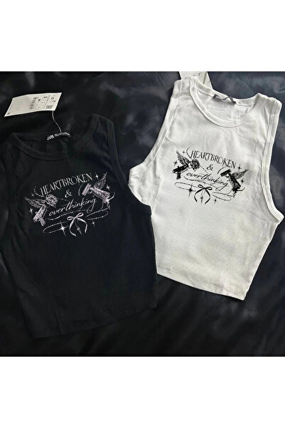 Gofeel Psycho Star Printed Sleeveless Crop