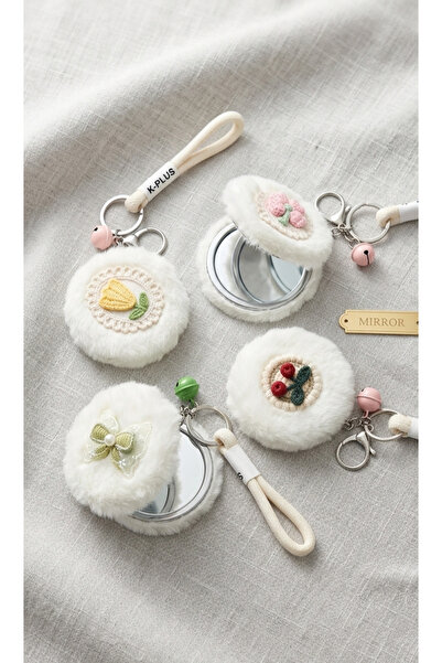 Şirin Καθρέφτης μακιγιάζ διπλής όψης με κεντητό βελούδινο κάλυμμα