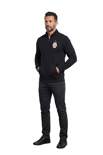 Galatasaray Γνήσιο, αδειοδοτημένο, μαύρο φούτερ με λαιμόκοψη 5 αστέρων