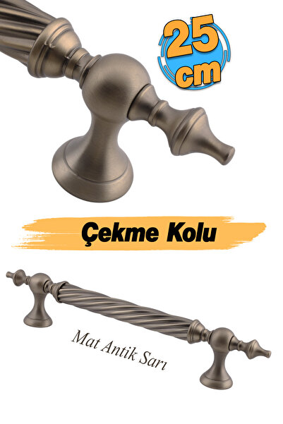 Badem10 Στριφτή Αντικέ Κίτρινη 25 εκ. Ατσάλινη Λαβή Πόρτας Συρόμενη Εξωτερική...