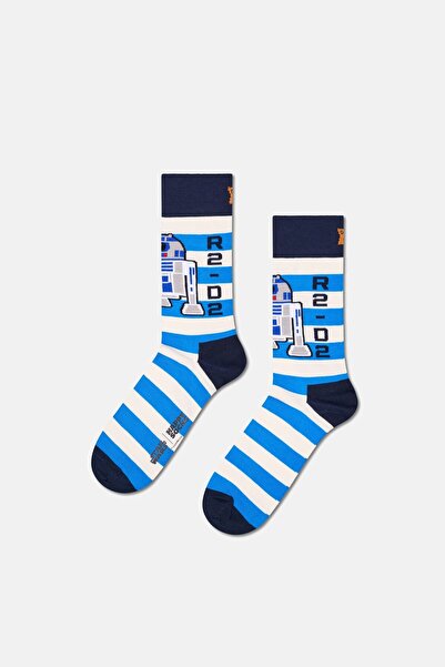 Happy Socks Men's Blue Star Wars R2-D2 Patterned Socks