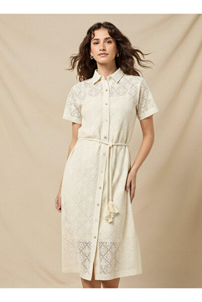 2Xtremz Shirt Style Women Dress with Lace Design