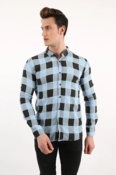 MORADO SE SIENTE PERFECTO Men's Casual Large Square Stretch Fabric Shirt