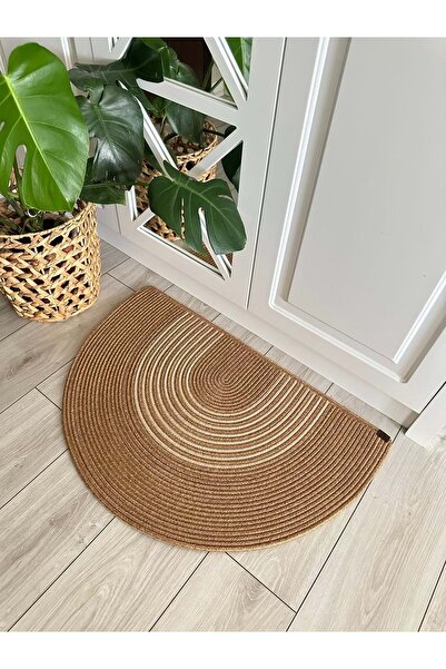 ERSU AHAT HOME DESİGN Jüt Hasır D Paspas, Kapı Önü Karşılama (40x70)-Bej Beya...