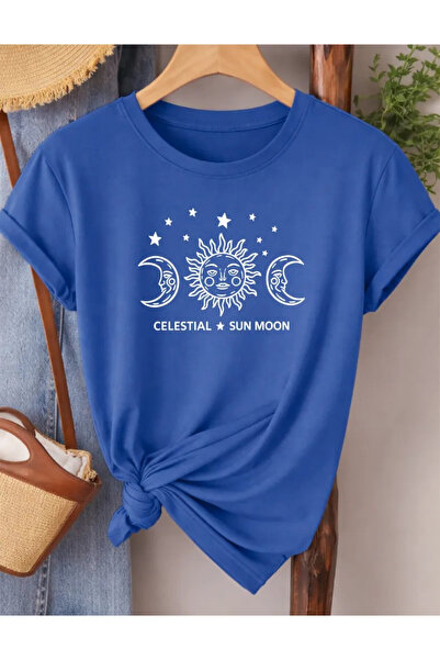 HOFFNUNG Tricou unisex din bumbac supradimensionat cu guler rotund